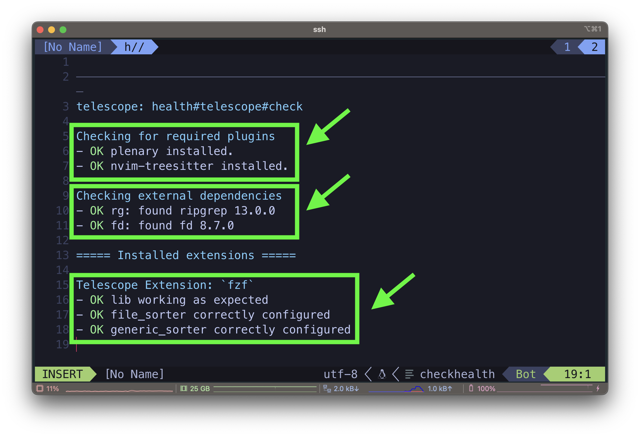 :checkhealth telescope